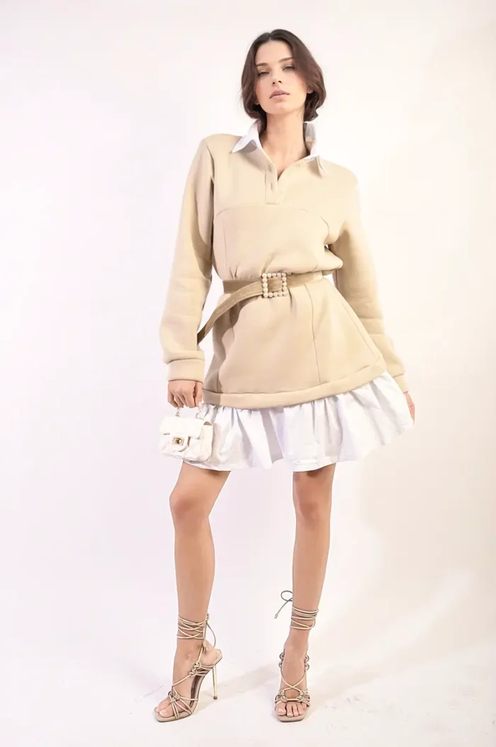 Kayla Collared Long Sleeve Mini Dress - Trendy & Elegant for Any Occasion - Image 5