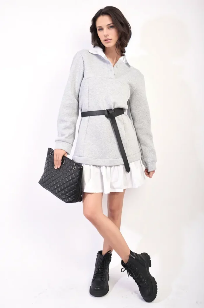 Kayla Collared Long Sleeve Mini Dress - Trendy & Elegant for Any Occasion - Image 4