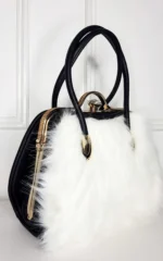 Elegant Faux Fur Handbag with Luxe Gold Accents - Perfect for Every Outfit - Image 7