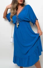 Elegant V-Neck Rope Tassel Detail Maxi Dress - Perfect for Any Occasion - Image 20