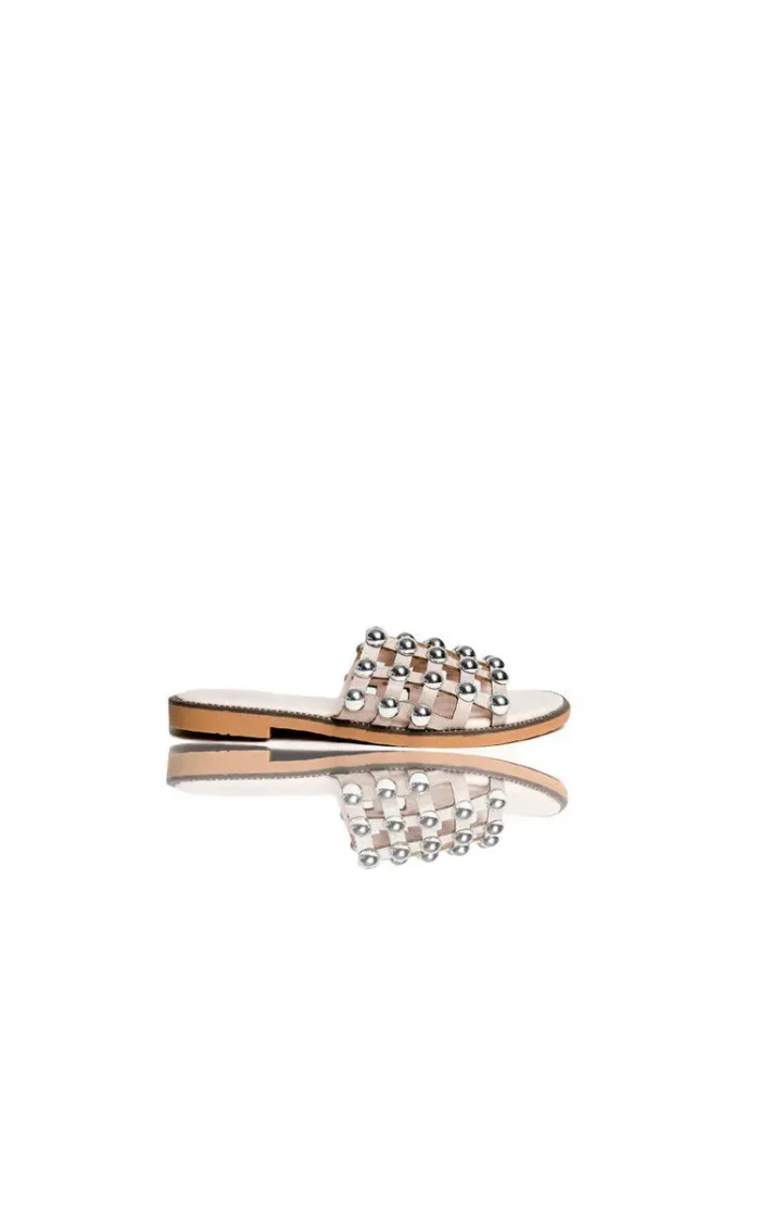 Studded Caged Open Toe Sliders - Chic & Comfortable Summer Sandals - Image 4