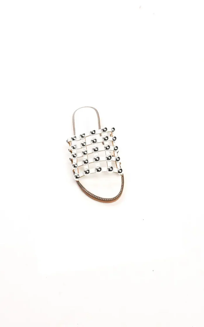 Studded Caged Open Toe Sliders - Chic & Comfortable Summer Sandals - Image 14