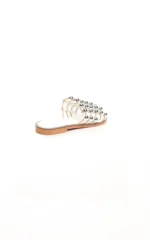 Studded Caged Open Toe Sliders - Chic & Comfortable Summer Sandals - Image 15