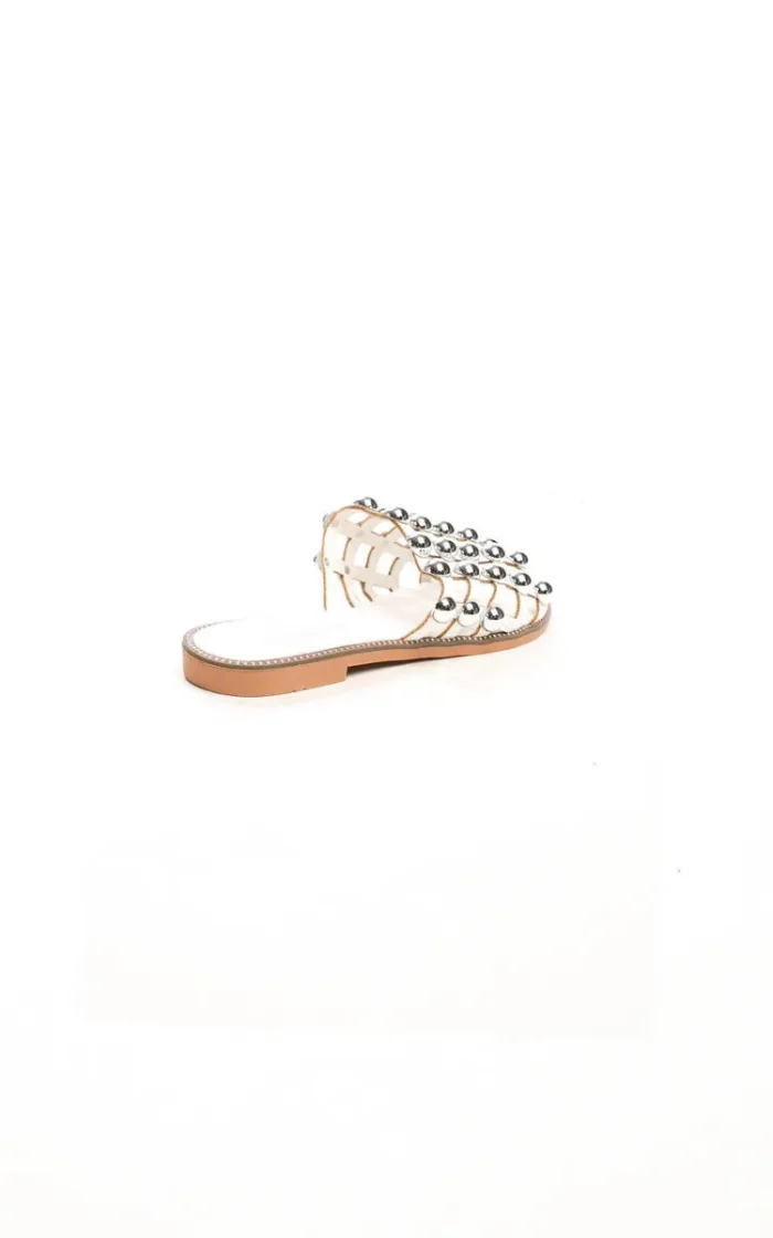 Studded Caged Open Toe Sliders - Chic & Comfortable Summer Sandals - Image 15