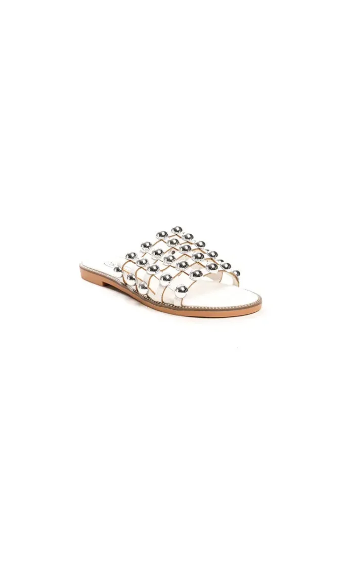 Studded Caged Open Toe Sliders - Chic & Comfortable Summer Sandals - Image 16