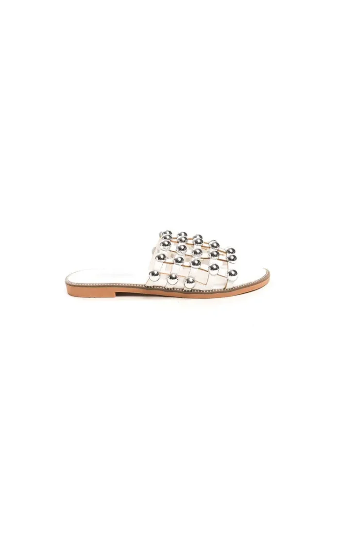Studded Caged Open Toe Sliders - Chic & Comfortable Summer Sandals - Image 17