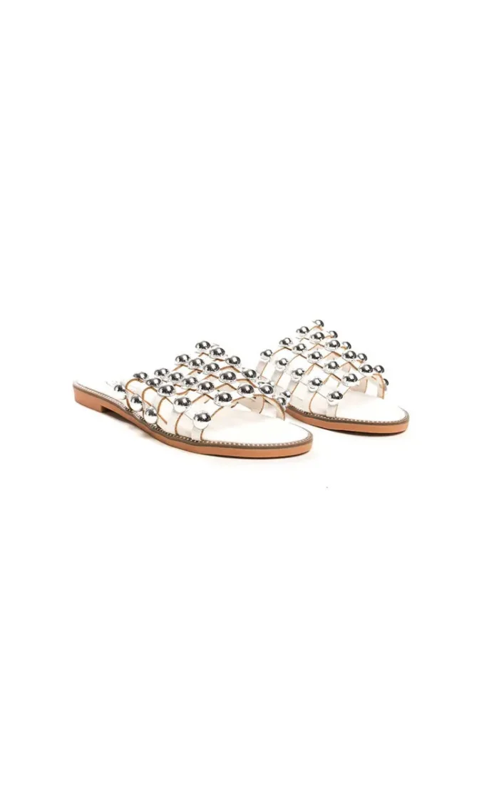 Studded Caged Open Toe Sliders - Chic & Comfortable Summer Sandals - Image 18