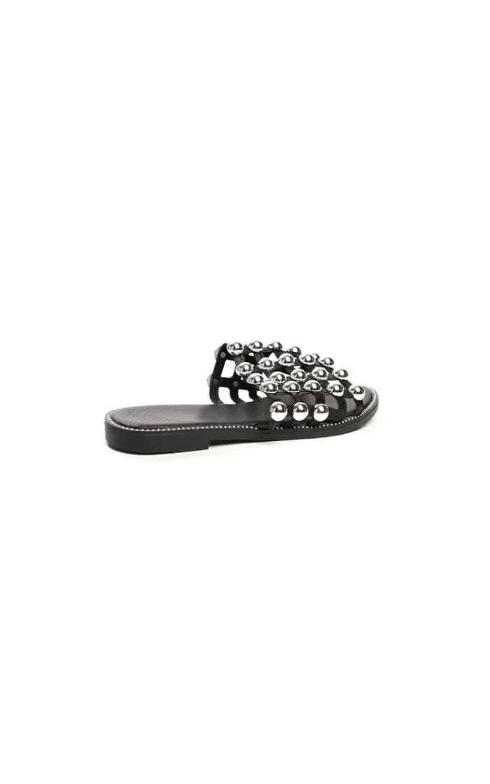 Studded Caged Open Toe Sliders - Chic & Comfortable Summer Sandals - Image 25