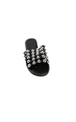 Studded Caged Open Toe Sliders - Chic & Comfortable Summer Sandals - Image 27