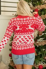 Merry Christmas Reindeer Sweater - Stylish & Cozy High Neck Holiday Pullover - Image 2