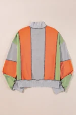 Lilah Block Stitching Half Zipper Sweatshirt - Stylish & Comfortable Color Block Top - Image 6