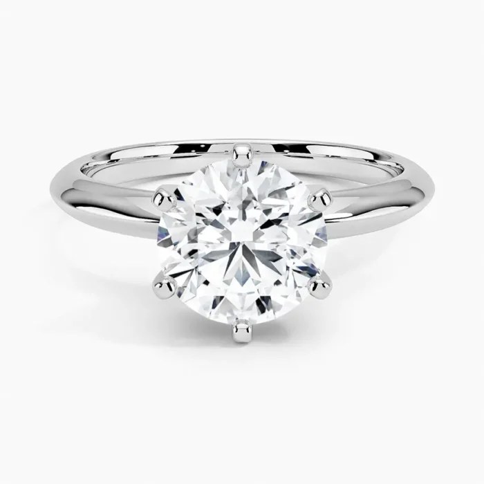 3.00 CTW Lab Grown Diamond Solitaire Engagement Ring in 14K White Gold F-VS Clarity, AGI Certified, Six Prong - Image 2