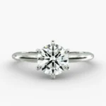 3.00 CTW Lab Grown Diamond Solitaire Engagement Ring in 14K White Gold F-VS Clarity, AGI Certified, Six Prong