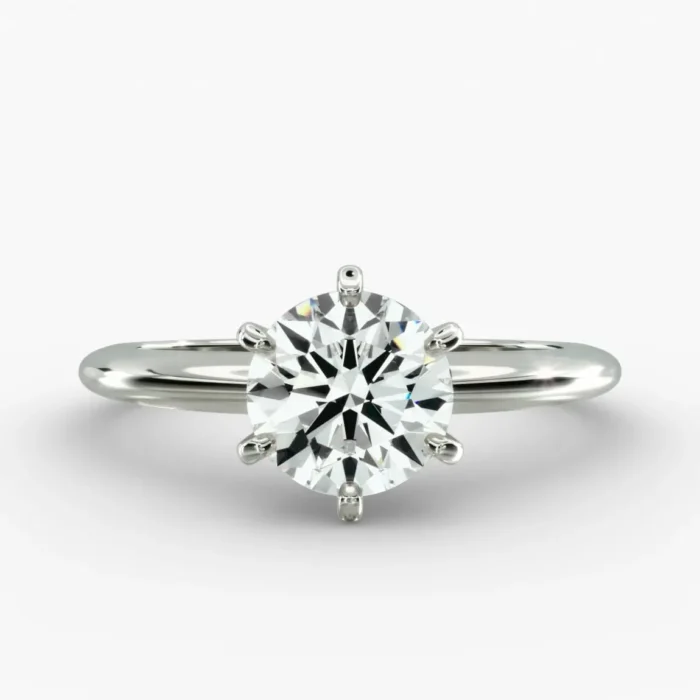 3.00 CTW Lab Grown Diamond Solitaire Engagement Ring in 14K White Gold F-VS Clarity, AGI Certified, Six Prong - Image 1