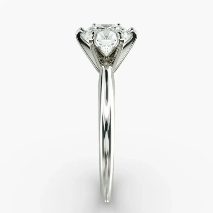 3.00 CTW Lab Grown Diamond Solitaire Engagement Ring in 14K White Gold F-VS Clarity, AGI Certified, Six Prong - Image 3