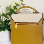Elegant Faux Leather Shoulder Bag with Gold Detailing - Versatile & Spacious Design