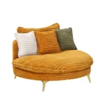 65" Yellow Corduroy Sofa with 3 Pillows - Spacious & Comfortable for Apartment, Office or Living Room - Image 9