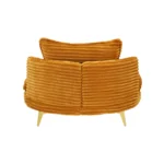 65" Yellow Corduroy Sofa with 3 Pillows - Spacious & Comfortable for Apartment, Office or Living Room - Image 11