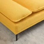 89 Inch Premium Yellow Sofa - Cotton & Linen Blend, Perfect for Apartments & Offices - Image 2