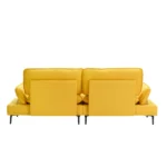 89 Inch Premium Yellow Sofa - Cotton & Linen Blend, Perfect for Apartments & Offices - Image 7