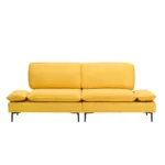 89 Inch Premium Yellow Sofa - Cotton & Linen Blend, Perfect for Apartments & Offices - Image 8