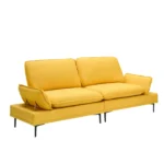 89 Inch Premium Yellow Sofa - Cotton & Linen Blend, Perfect for Apartments & Offices - Image 10