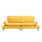 89 Inch Premium Yellow Sofa - Cotton & Linen Blend, Perfect for Apartments & Offices - Image 12