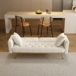 Elegant 68.3'' Beige Velvet Sofa Bed - Stylish, Multifunctional & Easy to Assemble - Image 3