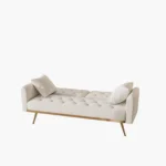 Elegant 68.3'' Beige Velvet Sofa Bed - Stylish, Multifunctional & Easy to Assemble - Image 7
