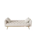Elegant 68.3'' Beige Velvet Sofa Bed - Stylish, Multifunctional & Easy to Assemble - Image 12