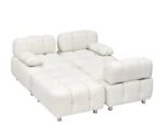 90.60-Inch Beige Technology Cloth Sofa - Waterproof, Stain & Cat Scratch Resistant - Image 5