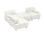 90.60-Inch Beige Technology Cloth Sofa - Waterproof, Stain & Cat Scratch Resistant - Image 9