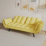 Stylish 57-Inch Yellow Sofa - Soft, Comfortable, Convertible, Ideal for Small Spaces & Apartments - Image 3