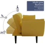 Stylish 57-Inch Yellow Sofa - Soft, Comfortable, Convertible, Ideal for Small Spaces & Apartments - Image 6