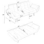 Stylish 57-Inch Yellow Sofa - Soft, Comfortable, Convertible, Ideal for Small Spaces & Apartments - Image 12