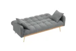 Stylish 69-Inch Grey Sofa Bed with Adjustable Design & Teddy Fleece Includes 2 Throw Pillows - Image 8