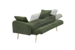 Luxurious 69" Green Adjustable Sofa Bed with Teddy Fabric & 2 Throw Pillows Multifunctional Comfort for Your Home - Image 7