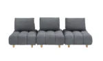 90" Teddy Sofa Fabric - Spacious & Comfortable Seats for Apartment, Office & Living Room - Gray - Image 2