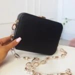 Elegant Faux Leather Box Clutch Bag - Perfect for Parties and Special Occasions | NIC