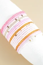 Stylish Pink Bohemian Beaded Shell Bracelet Set - Intricate Design, Premium Quality - Image 2