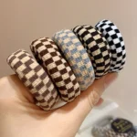 Stylish Checkered Print Nylon Elastic Hair Ties - Durable & Stretchy 5-Pack | Chic & Functional Hair Accessories