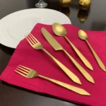 Elegant Taj Golden Stainless Steel Flatware Set - 20 Pieces | Luxurious & Durable