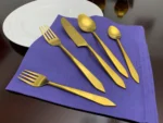 Elegant Taj Golden Stainless Steel Flatware Set - 20 Pieces | Luxurious & Durable - Image 2