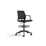 Medina Extended-Height Chair in Black - Ergonomic Office & Drafting Stool with Adjustable Height, Mesh Back, and 360-Degree Swivel