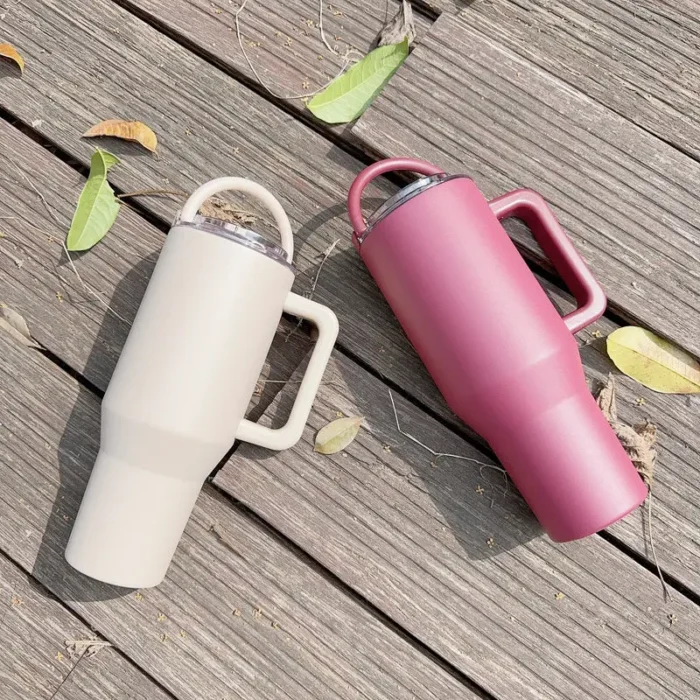Aquaala Thirst Quencher 40 Oz Tumbler - Leak-Proof, Triple-Wall Insulated, Easy Carry Handle - Image 1