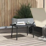 vidaXL Rectangular Black Poly Rattan Garden Coffee Table 60x40x37 cm | Durable & Stylish Outdoor Furniture - Image 3