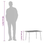 vidaXL Rectangular Black Poly Rattan Garden Coffee Table 60x40x37 cm | Durable & Stylish Outdoor Furniture - Image 9