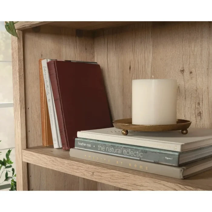Elegant 5-Shelf Library Bookcase in Prime Oak - Cottage Style Furniture - Image 12