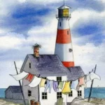 Limited Edition Art Print - Portland Bill Lighthouse with Seagulls - Signed & Numbered - Perfect for Framing