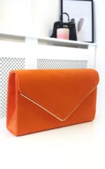 Elegant Faux Suede Envelope Clutch Bag with Detachable Gold Chain - Perfect for Parties & Events - Image 2